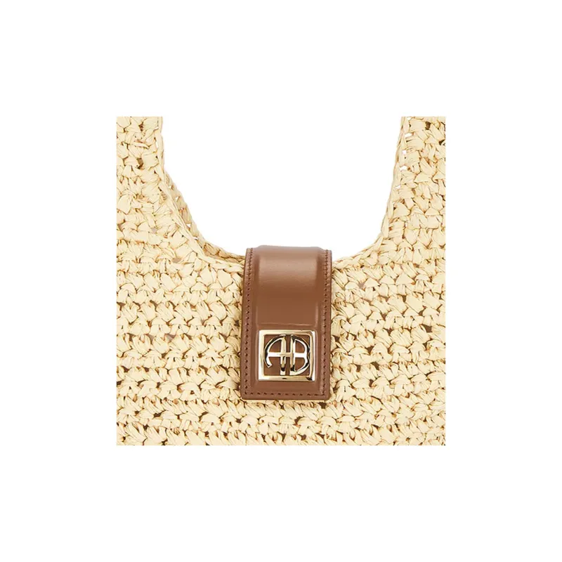 Anine Bing Raffia Handbag Women's Beige-4