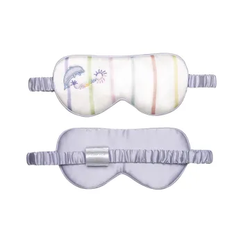 MANITO Stripes Ocean Print Silk Eye Mask