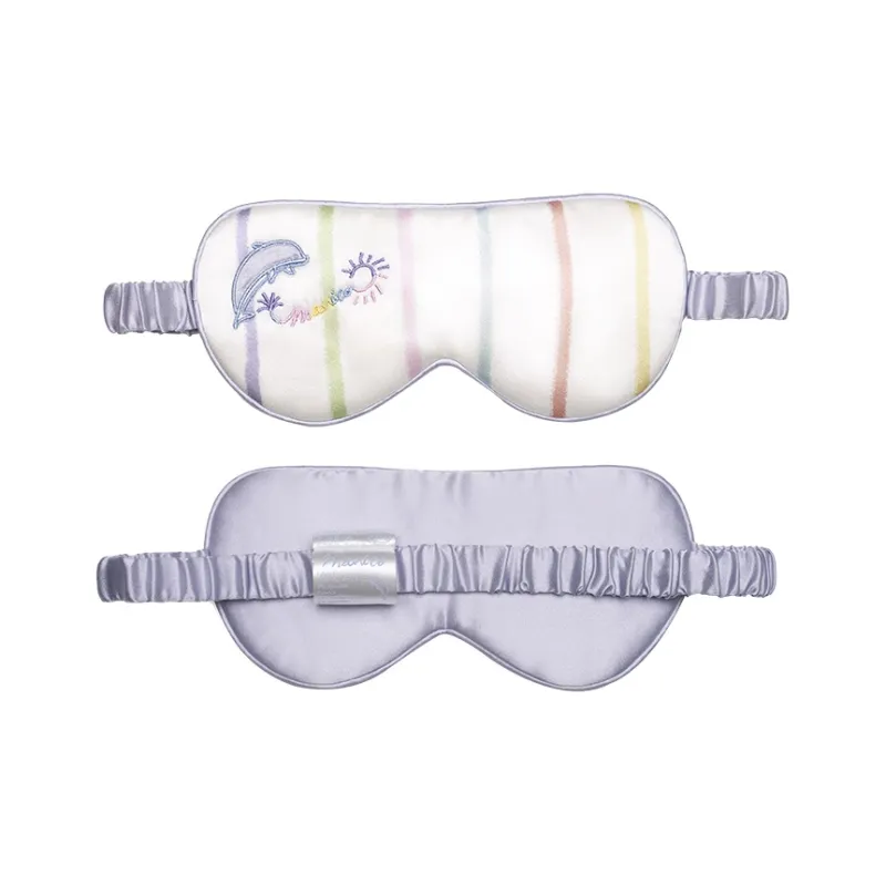MANITO Stripes Ocean Print Silk Eye Mask-0