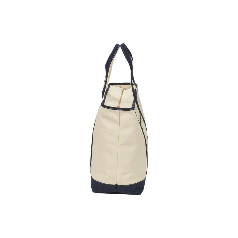 Tommy Hilfiger Composite Cloth Tote Bag, Shopping Bag, Handbag Tubas Women's Beige Blue-1