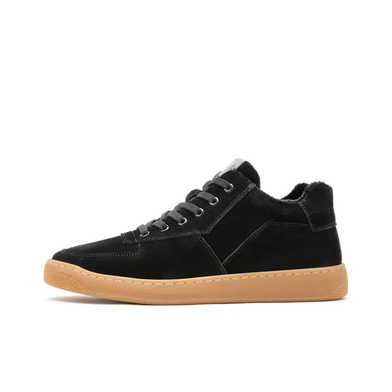 15 MINS Mid Top Skateboard Shoes Men's Black-0