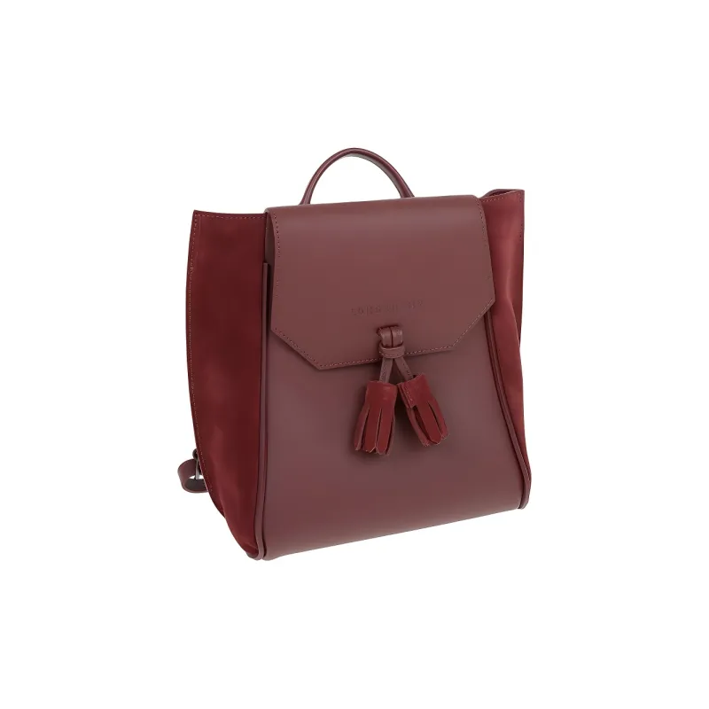 LONGCHAMP Leather Backpack Women's Red-2