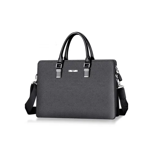 SEPTWOLVES Cow Leather Briefcase Men's Gray