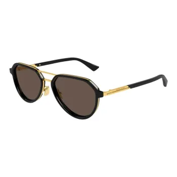 Bottega Veneta Acetate Aviator Sunglasses Women's Gold