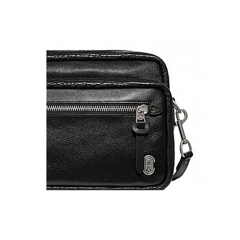 COACH Beat Sheepskin Shoulder Bag Medium Size Men's Light Antique Nickel & Black-3
