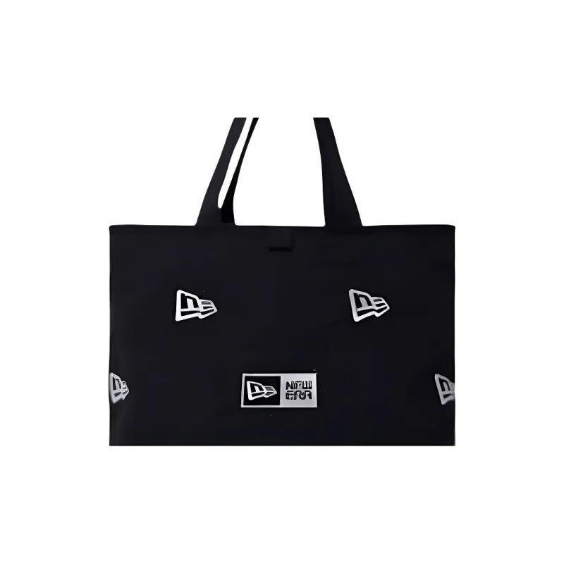 New Era Canvas Tote Bag, Shopping Bag, Handbag, Shoulder Bag Unisex Black-2