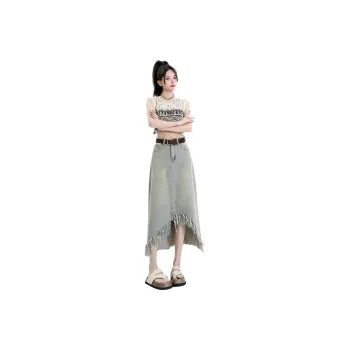 YINLEI Denim Long Skirt Women's