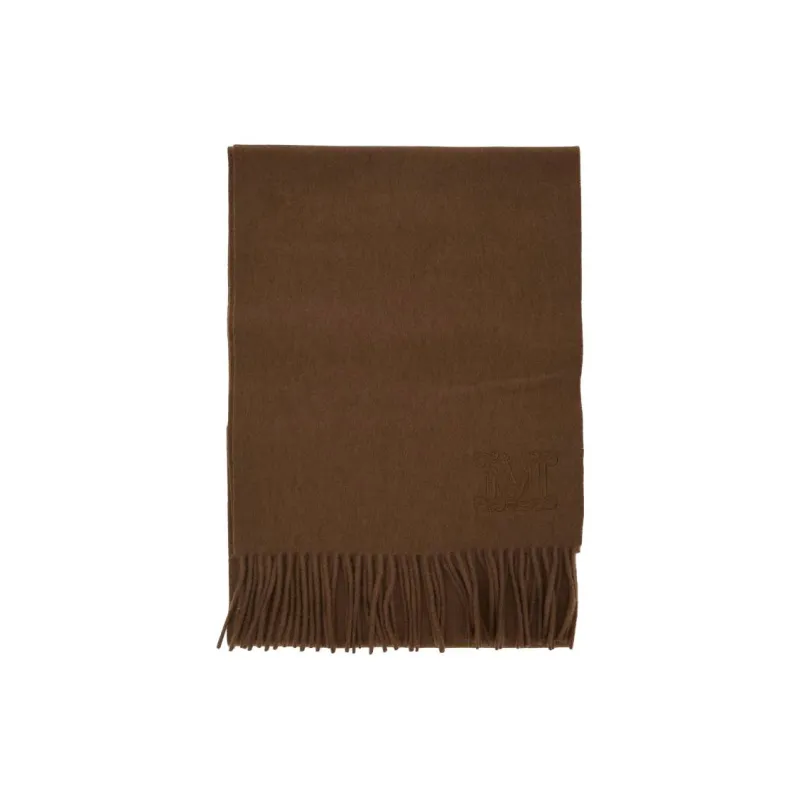 MaxMara Cashmere Knit Scarves Women's Umber-0