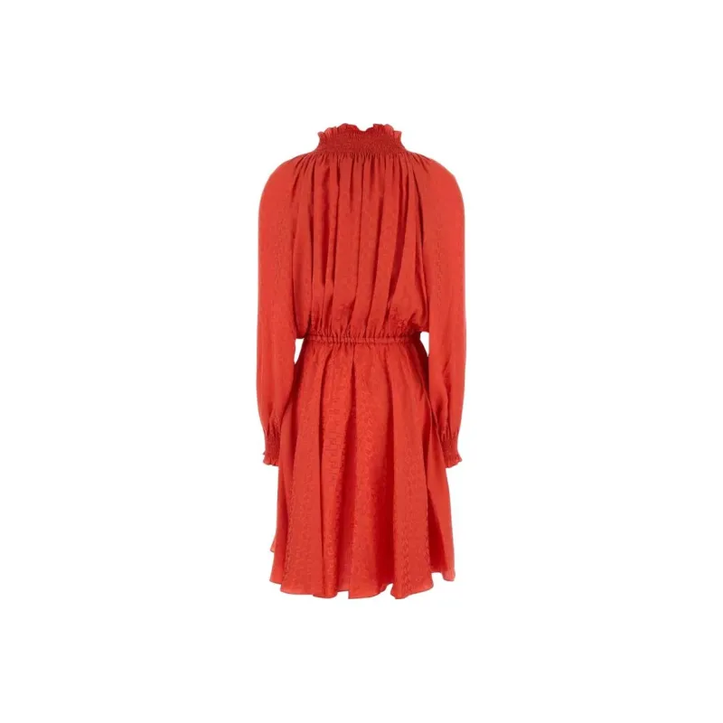FENDI Long Sleeved Dress Women's Red-1