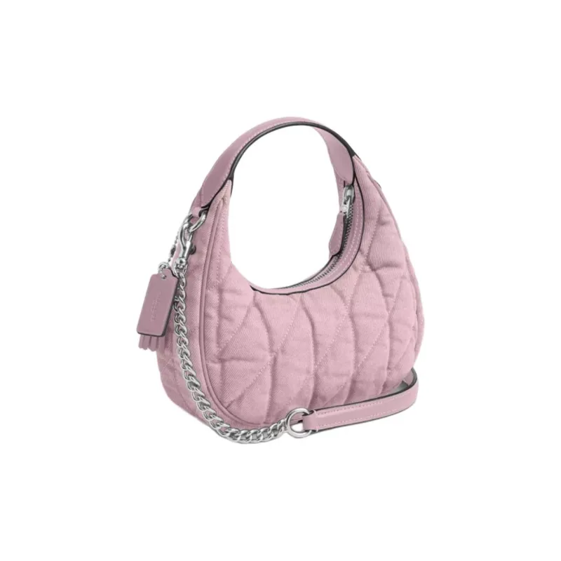 COACH CARMEN Denim With Smooth Leather Crossbody One Shoulder Handbag Mini Women's Carnation Color-1