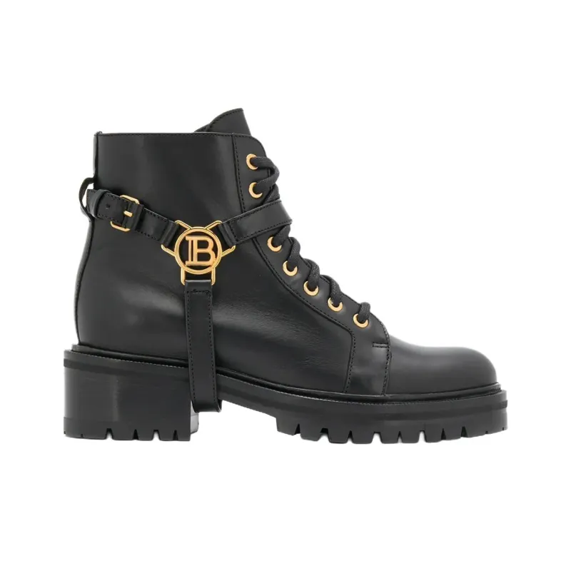BALMAIN Ranger Ankle Boots 5cm Women's Black-1
