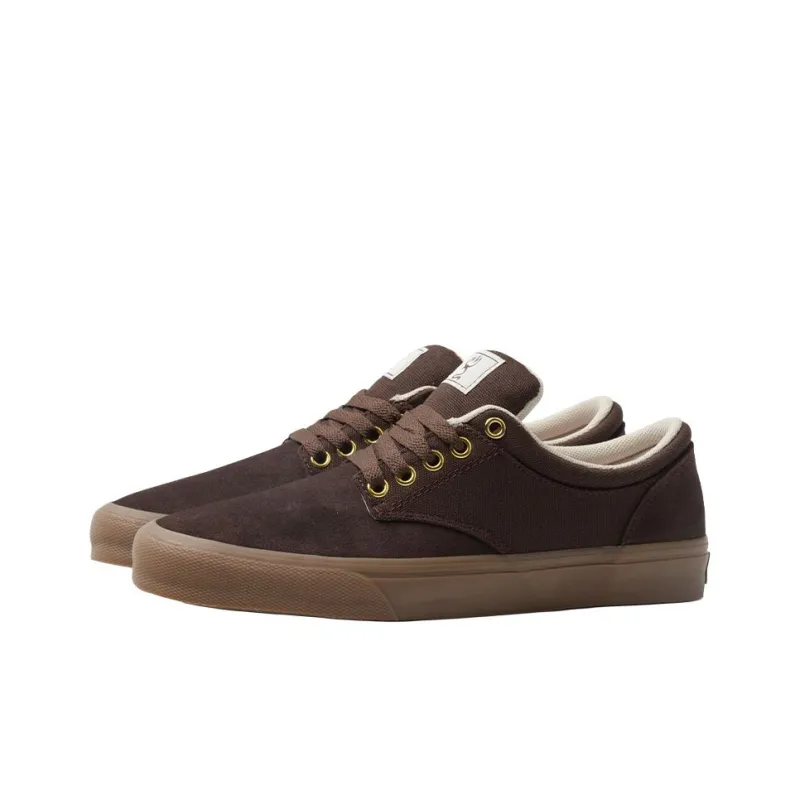 GOLUCK Cushioning Breathable Abrasion Resistant Low Top Skateboard Shoes Unisex Amber Brown-1