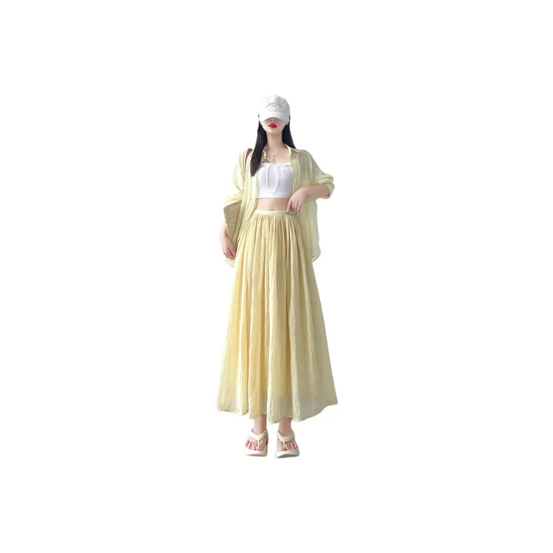 Flowers In Water Casual Long Skirt Women's-3