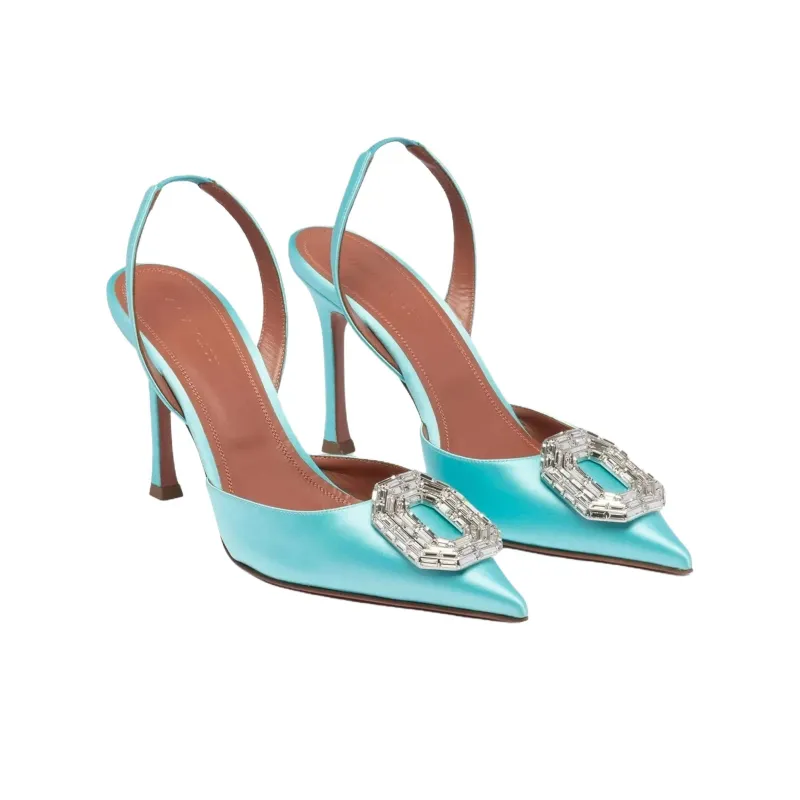 AMINA MUADDI Camelia Slim Heel High Heels 9cm Women's Green-2