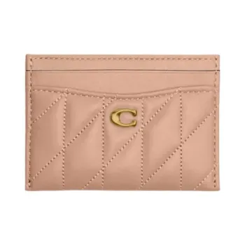 COACH Essential Leather Card Holder Mini Women's Brass & Cream