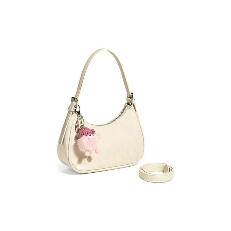 COMELY Synthetic Leather Shoulder Bag Women's Ecru-1