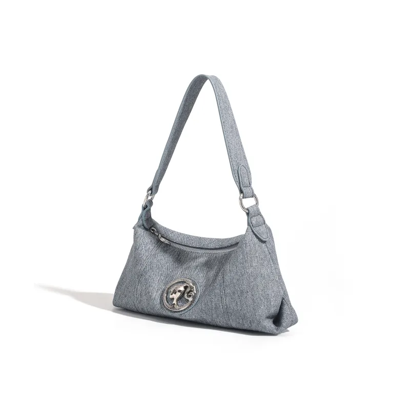 Barbie Synthetic Leather Crossbody Handbag, Shoulder Bag Women's Denim Blue-2