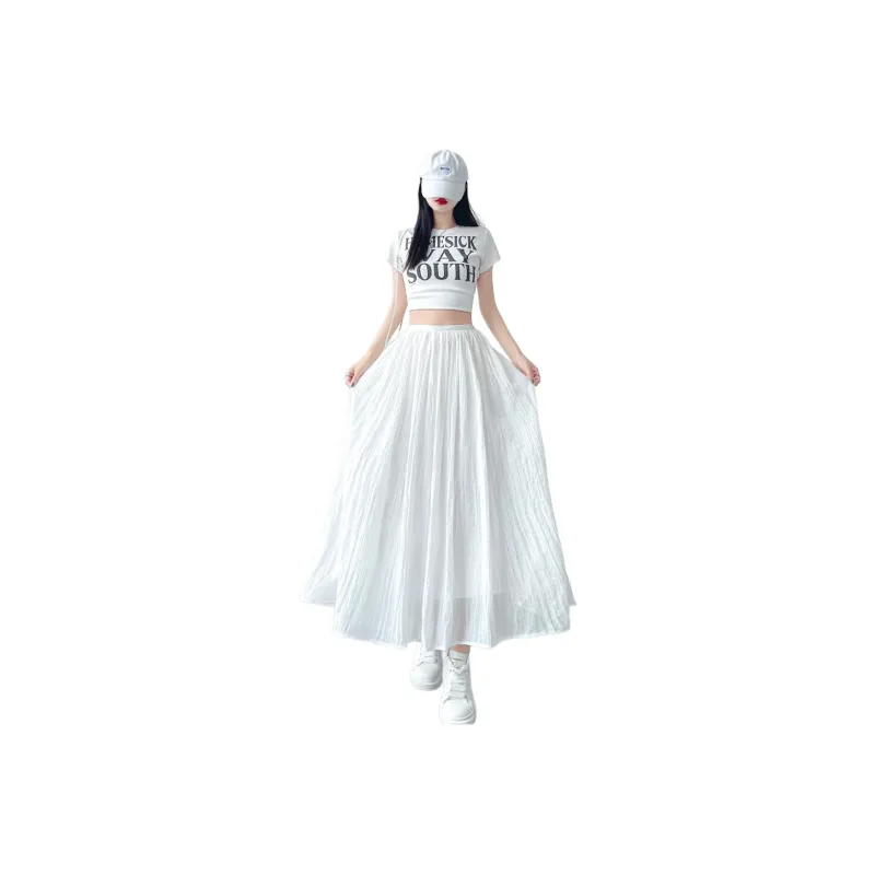 Flowers In Water Casual Long Skirt Women's-0