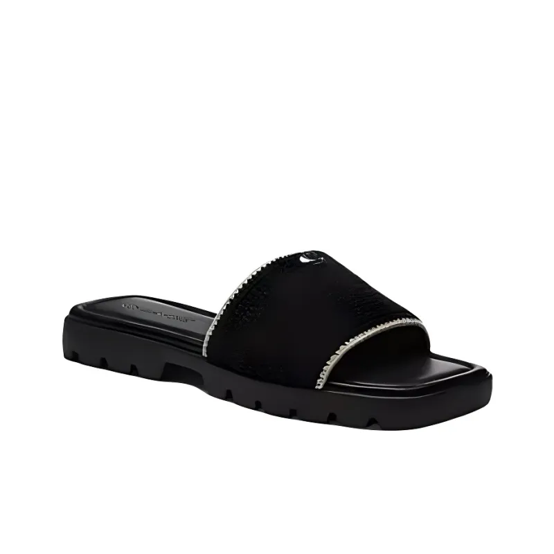 COACH Slip Resistant Slide Slippers Women's Black-2