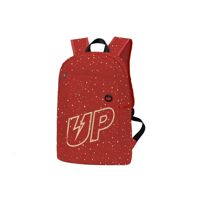 TURN UP Polyester Backpack Regular Unisex Red-1