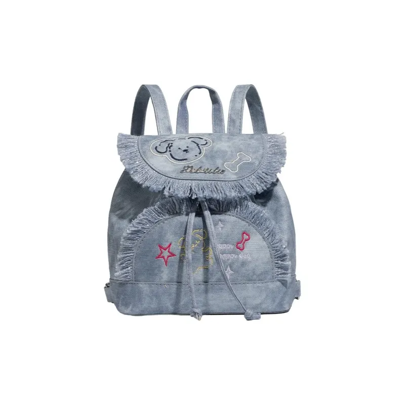 NATTY Denim Backpack Unisex Blue-0