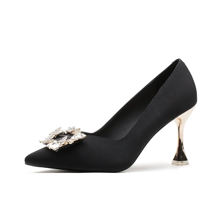 QITUMAUL High Heels Women's Burgundy-1