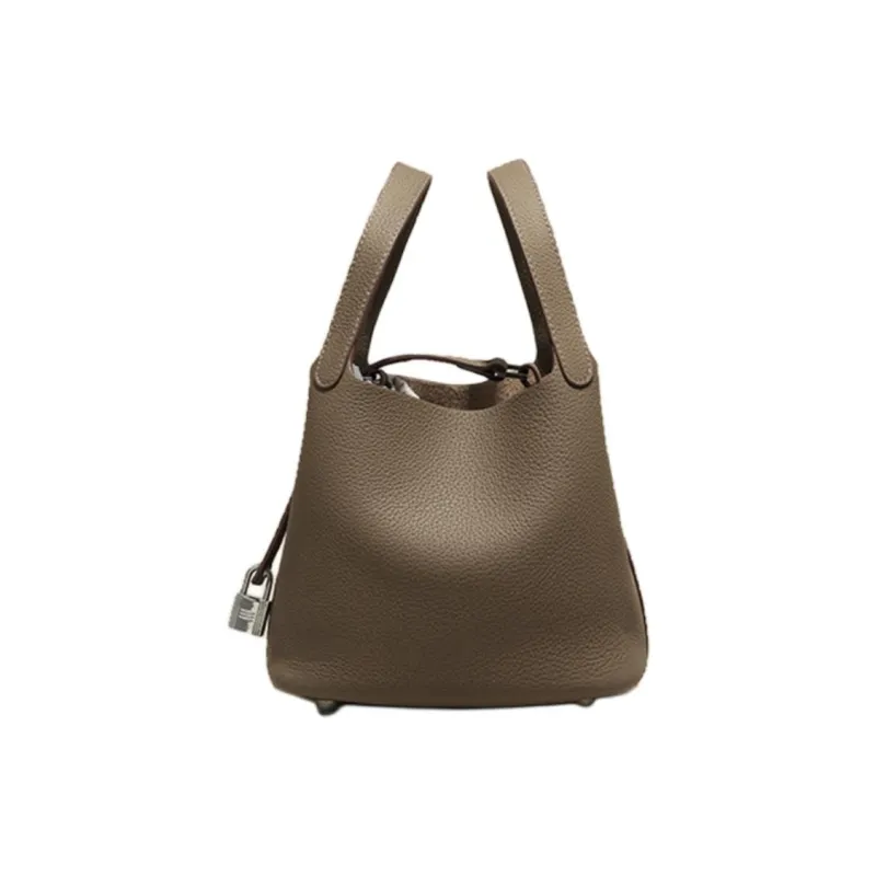 BEMIX PETS Top Grain Cow Leather Handbag Regular Women's Elephant Gray-3