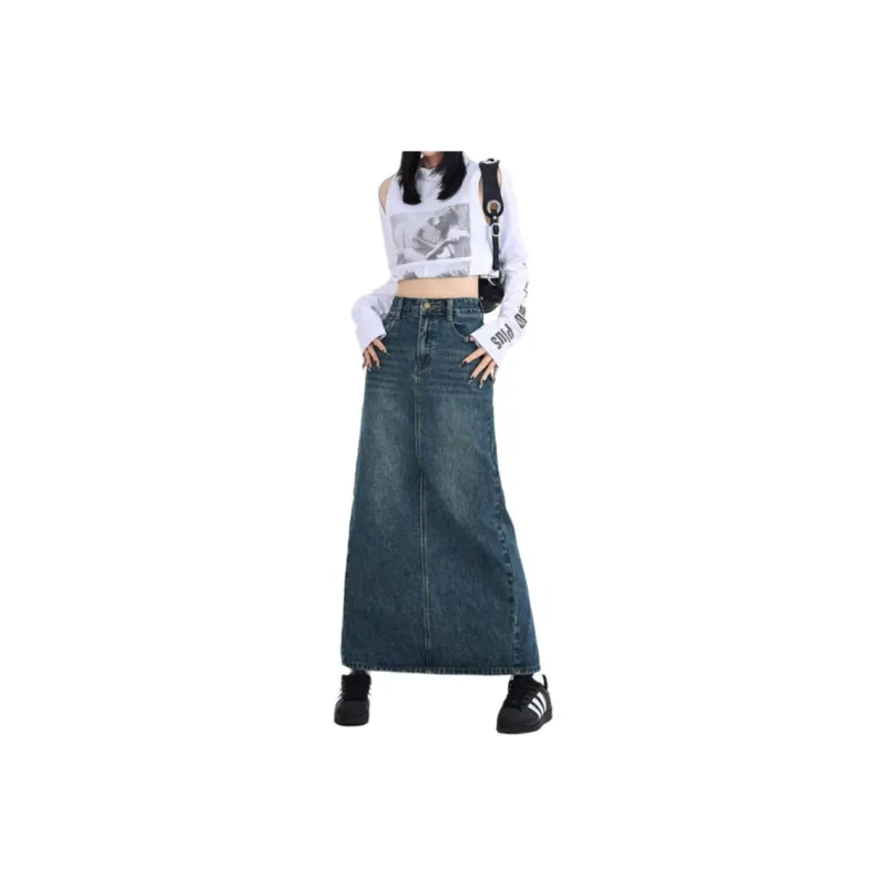 YINLEI Denim Long Skirt Women's-3