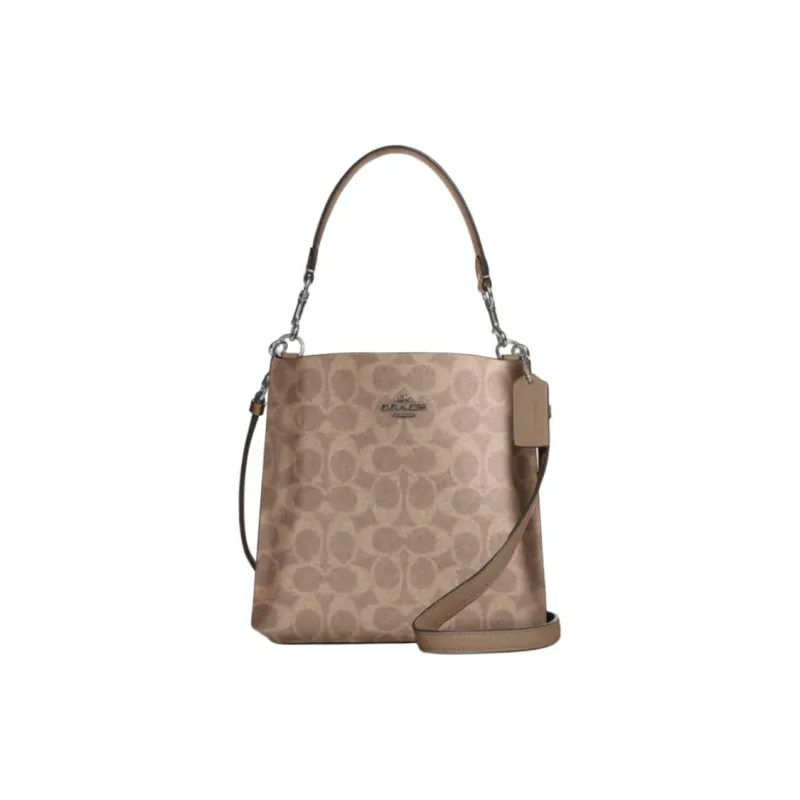 COACH Mollie Artificial Leather Water Resistant Bag, Shoulder Bag, Crossbody Bag, Handbag Medium Size Women's Milk Tea-0