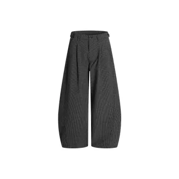 ONITSOP Casual Pants Unisex Black Plaid