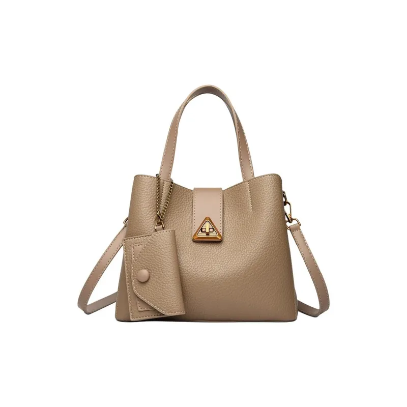 Boniu PU One Shoulder Handbag Women's Black/Khaki/Elephant Gray/Wheat Bran Brown-1