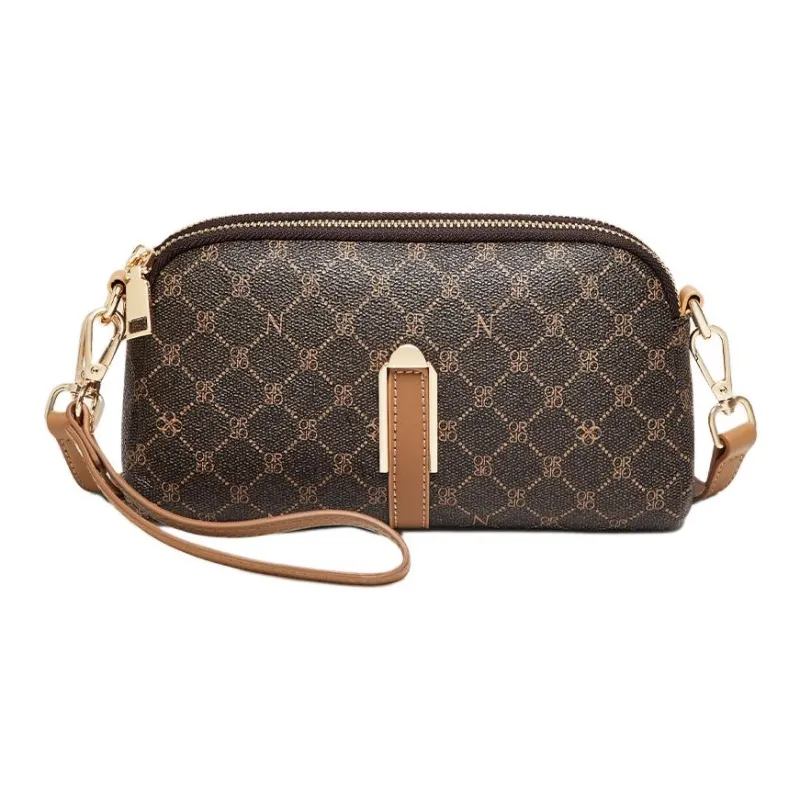 Narandu PVC Synthetic Leather Clutch Small Square Bag Crossbody Bag Shoulder Bag Women's Khaki/Coffee-5
