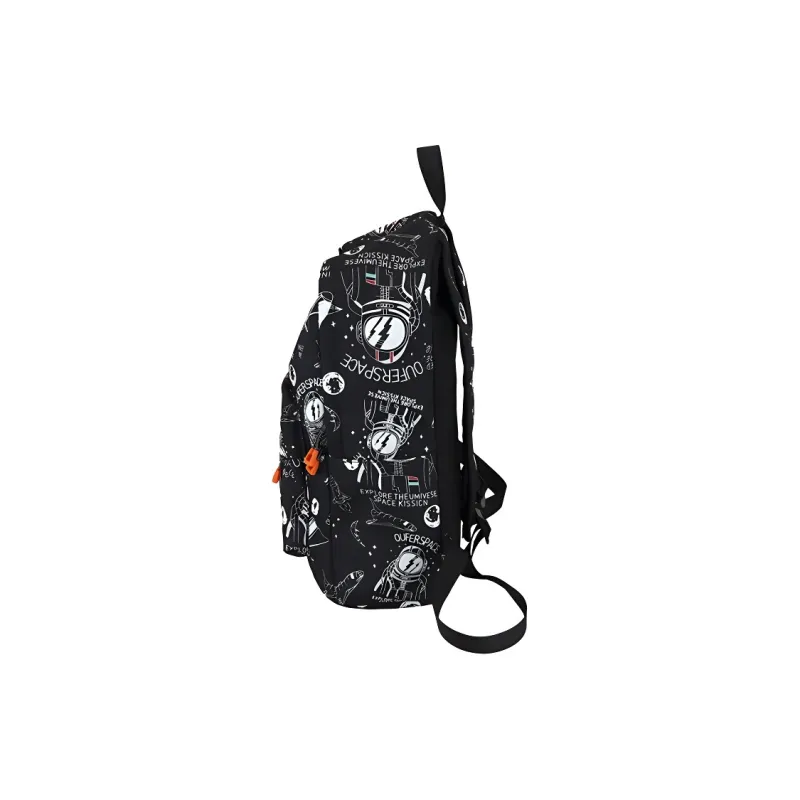 Meow In The Grass Nylon Backpack Unisex White/Black-8