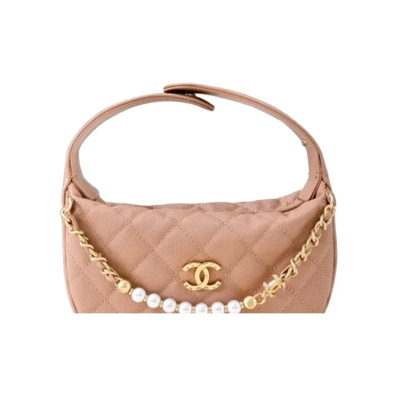 CHANEL Grain Calfskin Handbag Women's Pastel Pink-1