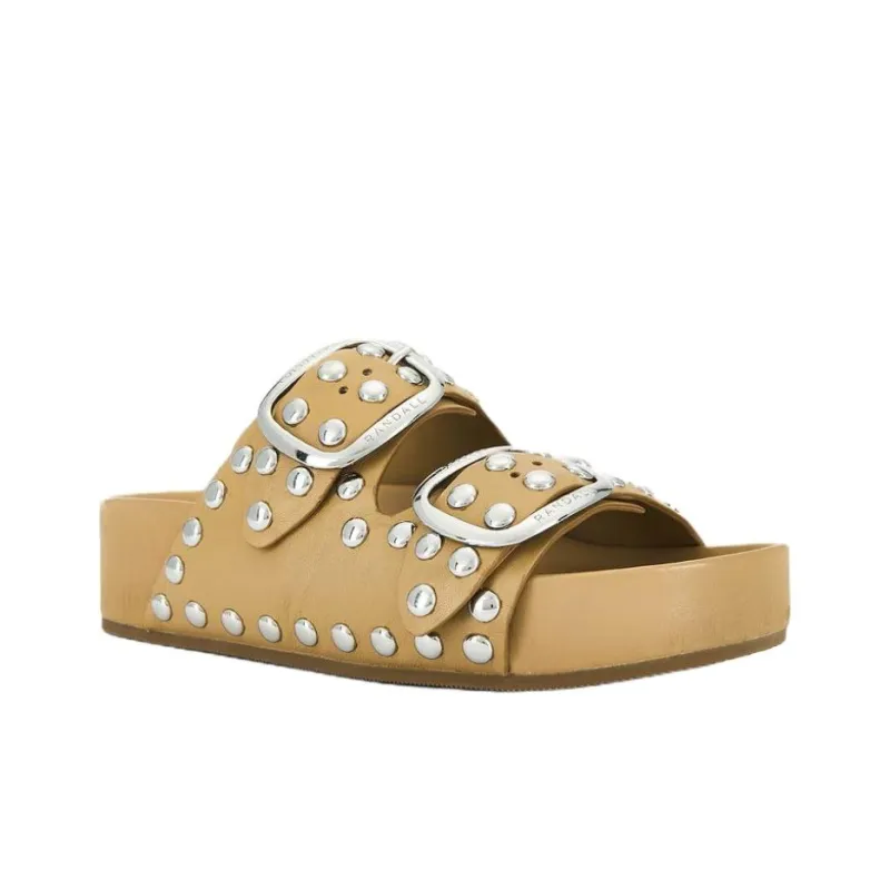 Loeffler Randall Rubber Sole Slide Slippers 4.5cm Women's Khaki-2