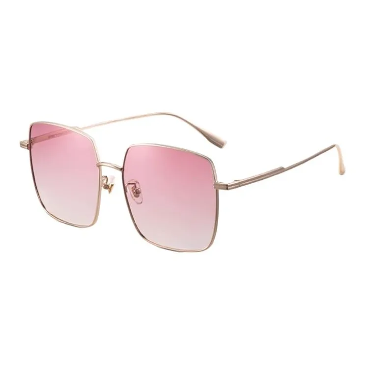 CAPONI Metal Square Sunglasses Unisex Gold-4