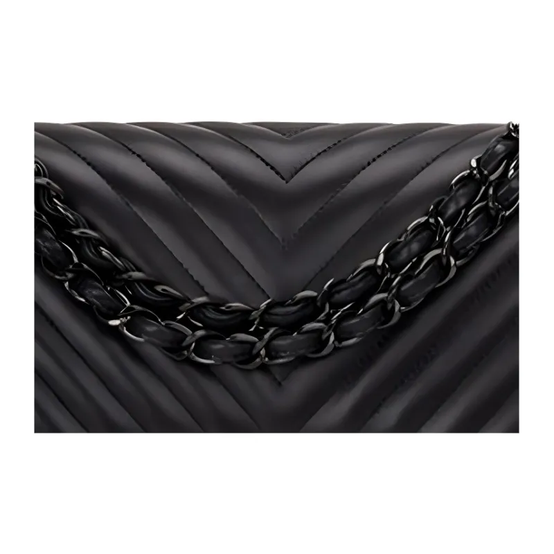 CHANEL So Black Leather Shoulder Bag, Crossbody Bag Women's Black-1