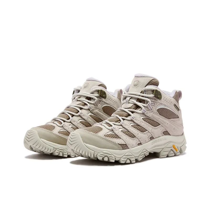 MERRELL MOAB 3 Slip Resistant, Abrasion Resistant, Waterproof Mid Top Hiking Shoes Women's Beige Brown-1