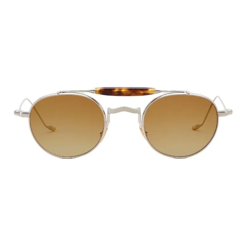 JACQUES MARIE MAGE Acetate Β Titanium Aviator Sunglasses Unisex Silver-1