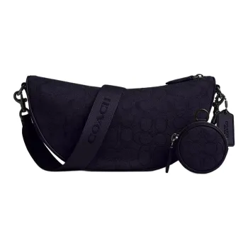 COACH HALL Polyester Croissant Bag, Shoulder Bag, Crossbody Bag Tubas Women's Black