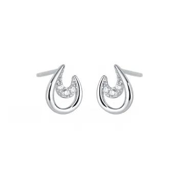 PHOENIXSILY 999 Fine Silver Stud Earrings Women's