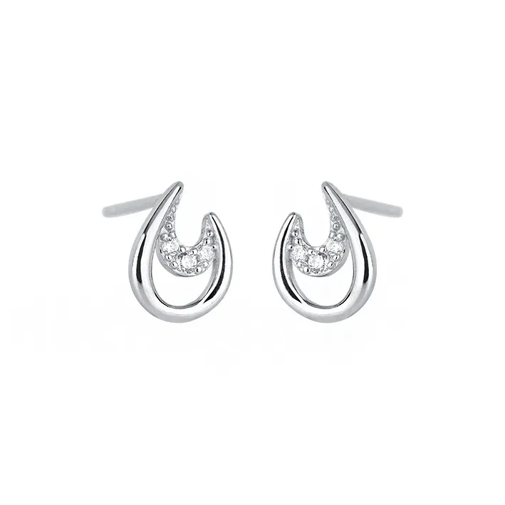 PHOENIXSILY 999 Fine Silver Stud Earrings Women's-0