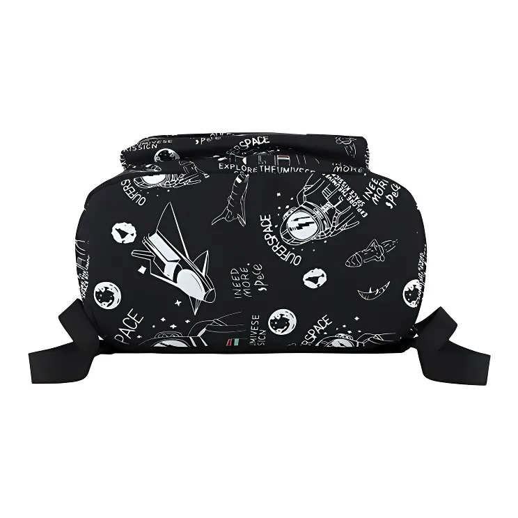 Meow In The Grass Nylon Backpack Unisex White/Black-9