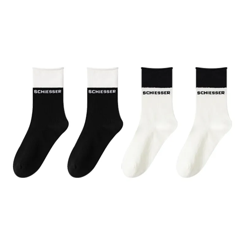 Shuya Knee High Socks Women's 4 Pack-0