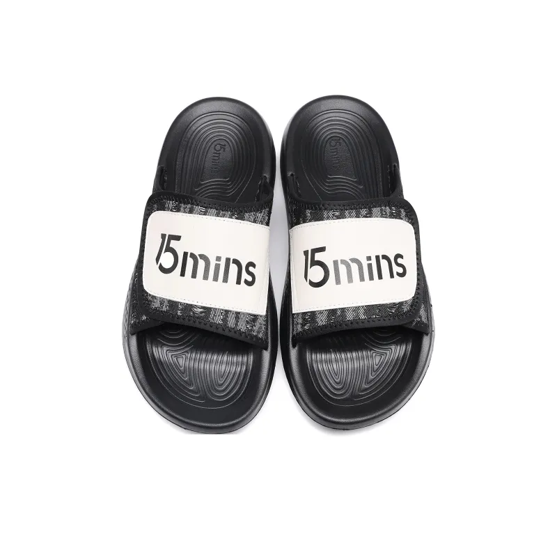 15 MINS Quiet Slide Slippers Men's Black-2