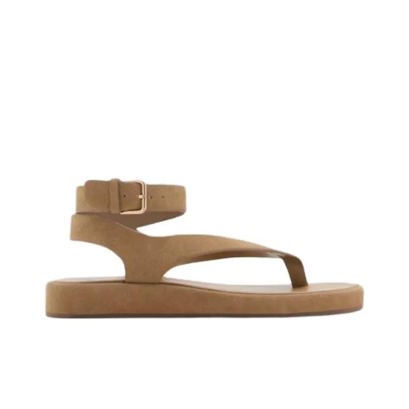 MANGO One Strap Sandals Women's Brown-1