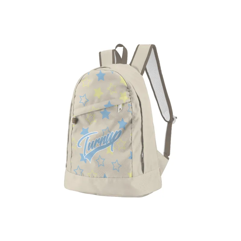 TURN UP Polyester Backpack Unisex Khaki-12