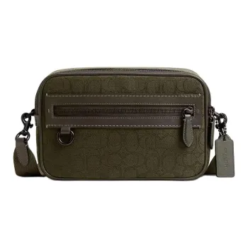 COACH Leather Camera Bag, Shoulder Bag Trumpets Women's Olive Green