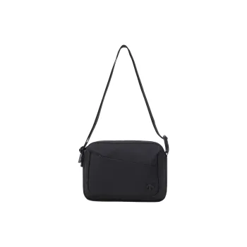 DESCENTE Polyester Crossbody Bag, Shoulder Bag Medium Size Unisex Black