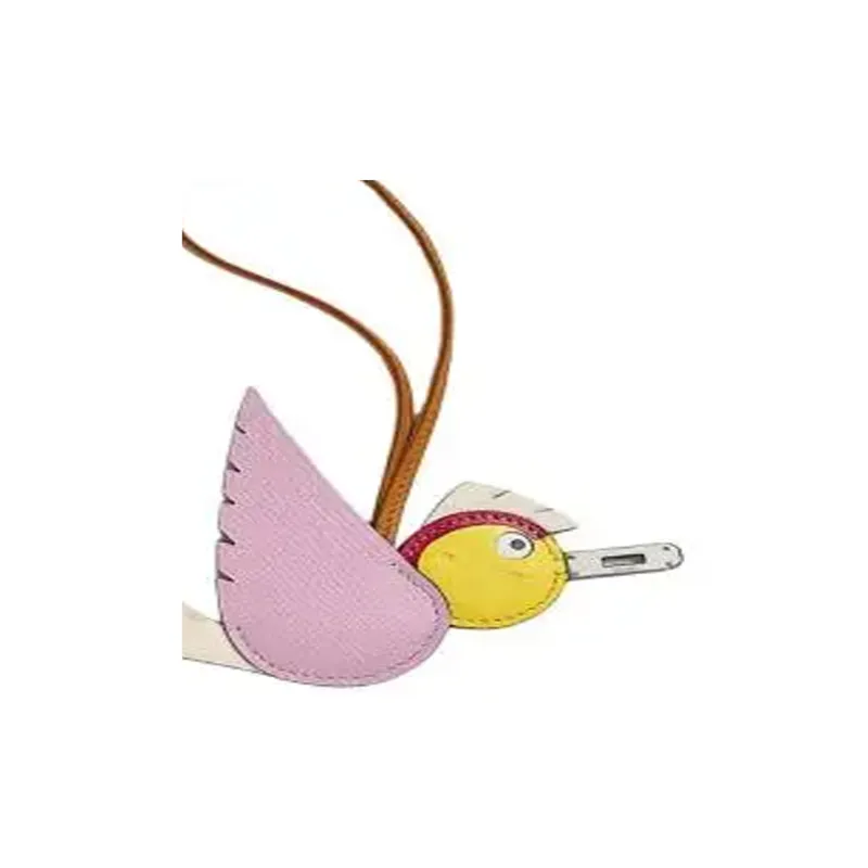 HERMES Birdy Epsom Calfskin Bag Accessory Unisex Mulan Pink & Hibiscus Purple & Lemon-1